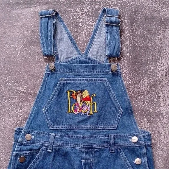 Vintage 90s WINNIE THE POOH Embroidered Disney Denim Overall JERRY LEIGH - Picture 7 of 12